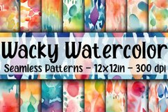 Wacky Watercolor Digital Papers - Seamless Patterns Product Image 1