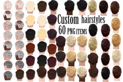 Custom Hairstyles Clipart,Hair clipart, bald man hairstyles Product Image 1