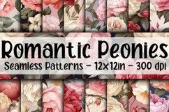 Romantic Peonies Digital Papers - Seamless Patterns Product Image 1