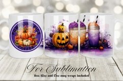 HALLOWEEN MUG SUBLIMATION DESIGN, COFFEE MUG WRAP Product Image 1