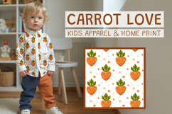 Kawaii Carrot Repeat Veggie Pattern Product Image 1