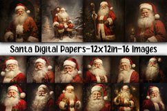 Santa Claus Digital Papers - Christmas Backgrounds Product Image 1