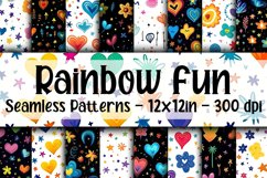 Rainbow Fun Digital Papers - Seamless Patterns Product Image 1
