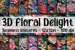 3D Floral Delight Digital Papers - Seamless Patterns Product Image 1