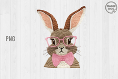 Faux Embroidery Vintage Easter Bunny|Rabbit with Glasses Product Image 2