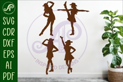 Drill Team Dancer silhouette laser cut outs SVG 2 Product Image 1
