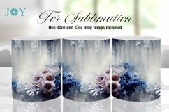 FLOWERS COFFEE MUG WRAP SUBLIMATION DESIGN Product Image 1