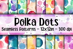 Watercolor Polka Dots Digital Papers - Seamless Patterns Product Image 1