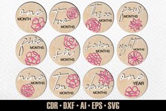 12 Floral Monthly Baby Milestones SVG, Set #16 Product Image 5