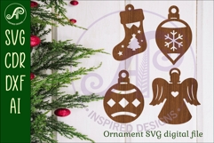 Christmas shape ornaments laser cut outs SVG file 1 Product Image 1