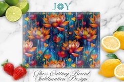 FLOWERS KITCHEN CUTTING BOARD SUBLIMATION DESIGN PNG Product Image 1