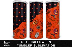 Cute Halloween Tumbler Wrap PNG | Creepy Cute Tumbler Design Product Image 1