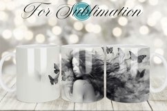 GIRL AND BUTTERFLIES SUBLIMATION MUG DESIGN Product Image 1