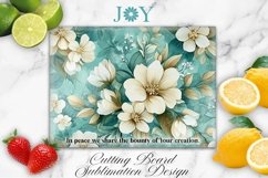 FLOWERS KITCHEN CUTTING BOARD SUBLIMATION DESIGN PNG Product Image 1