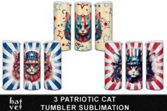 Vintage Patriotic Cat Tumbler Bundle | American Cat Design Product Image 1
