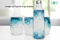 ALCOHOL INK WINE TUMBLER WRAP PNG SUBLIMATION DESIGN Product Image 1