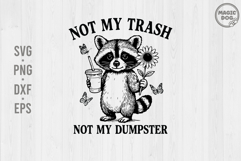 Not My Trash Not My Dumpster Funny Raccoon Sarcastic Product Image 1