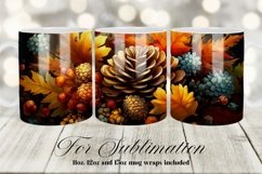 FALL MUG SUBLIMATION DESIGN, COFFEE MUG WRAP Product Image 2