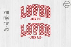 Loved John 3:16 Christian Valentines|Checkered Varsity Product Image 1