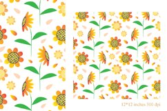 Sunflowers Digital Paper.Sunflower Seamless Pattern Product Image 1