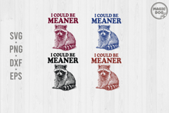 I Could Be Meaner Raccoon, Vintage Raccoon Sassy Quote SVG Product Image 1