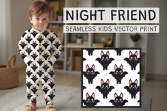 Halloween Kawaii Bat Seamless Pattern Product Image 1