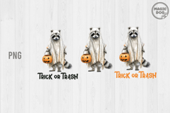 Trick or Trash Halloween Raccoon|Retro Halloween Trash Panda Product Image 1