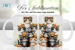 CATS MUG WRAP SUBLIMATION DESIGN, COFFEE MUG WRAP Product Image 1