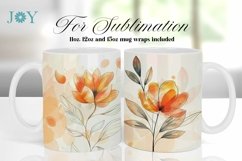 MUG WRAP SUBLIMATION DESIGN - MINIMALIST BOHO FLOWERS Product Image 1