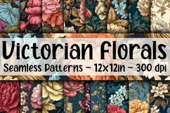 Victorian Florals Digital Papers - Seamless Patterns Product Image 1