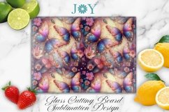 BUTTERFLIES GLASS CUTTING BOARD SUBLIMATION DESIGN PNG Product Image 1