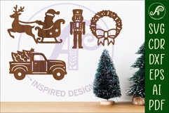 Christmas shape silhouette laser cut outs SVG file 1 Product Image 1