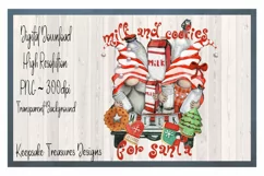 Milk And Cookies For Santa, Gnome, Sublimation PNG Product Image 1