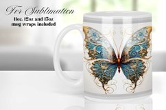 BUTTERFLY COFFEE MUG WRAP SUBLIMATION DESIGN Product Image 2