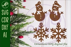 Christmas shape ornaments laser cut outs SVG file 2 Product Image 1
