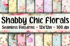 Shabby Chic Floral Digital Papers - Seamless Patterns Product Image 1