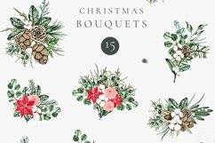Watercolor bouquet clipart, Christmas bouquet clipart Product Image 4