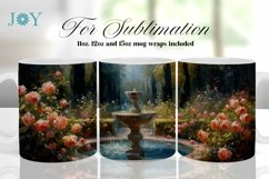 OIL PAINTING MUG WRAP SUBLIMATION DESIGN, COFFEE MUG WRAP Product Image 1
