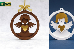 Angel Ornament 3D Layered SVG | Christmas Cut File Product Image 10