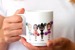 Cheerleaders clipart,Girls Clipart,Cute Chibi girls clipart Product Image 3