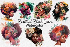 Beautiful Black Queen Watercolor Product Image 1