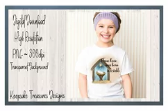 Christmas Hand Drawn Stable, Baby Jesus, PNG Sublimation Product Image 2