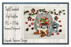 Merry Christmas, Hand Drawn Truck Illustration, PNG Product Image 2