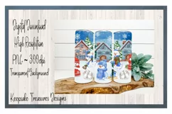 Snowmen Winter Wonder Land, 20oz Tumbler Wrap, PNG Product Image 1