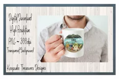 Happy Father's Day, Fishing Gnome, Lake Illustration, PNG Product Image 2