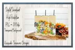 Fall Gnome 20oz Tumbler Wrap, Add Your Own Text, PNG Design Product Image 2