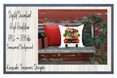Merry Christmas, Hand Drawn Truck Illustration, PNG Product Image 3