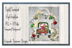 Santa Toy Truck, Hand Drawn, Sublimation PNG Product Image 3
