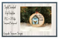 Christmas Hand Drawn Stable, Baby Jesus, PNG Sublimation Product Image 5
