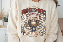 USA 250th Anniversary Baseball Mom 1776-2026 Sublimation PNG Product Image 2